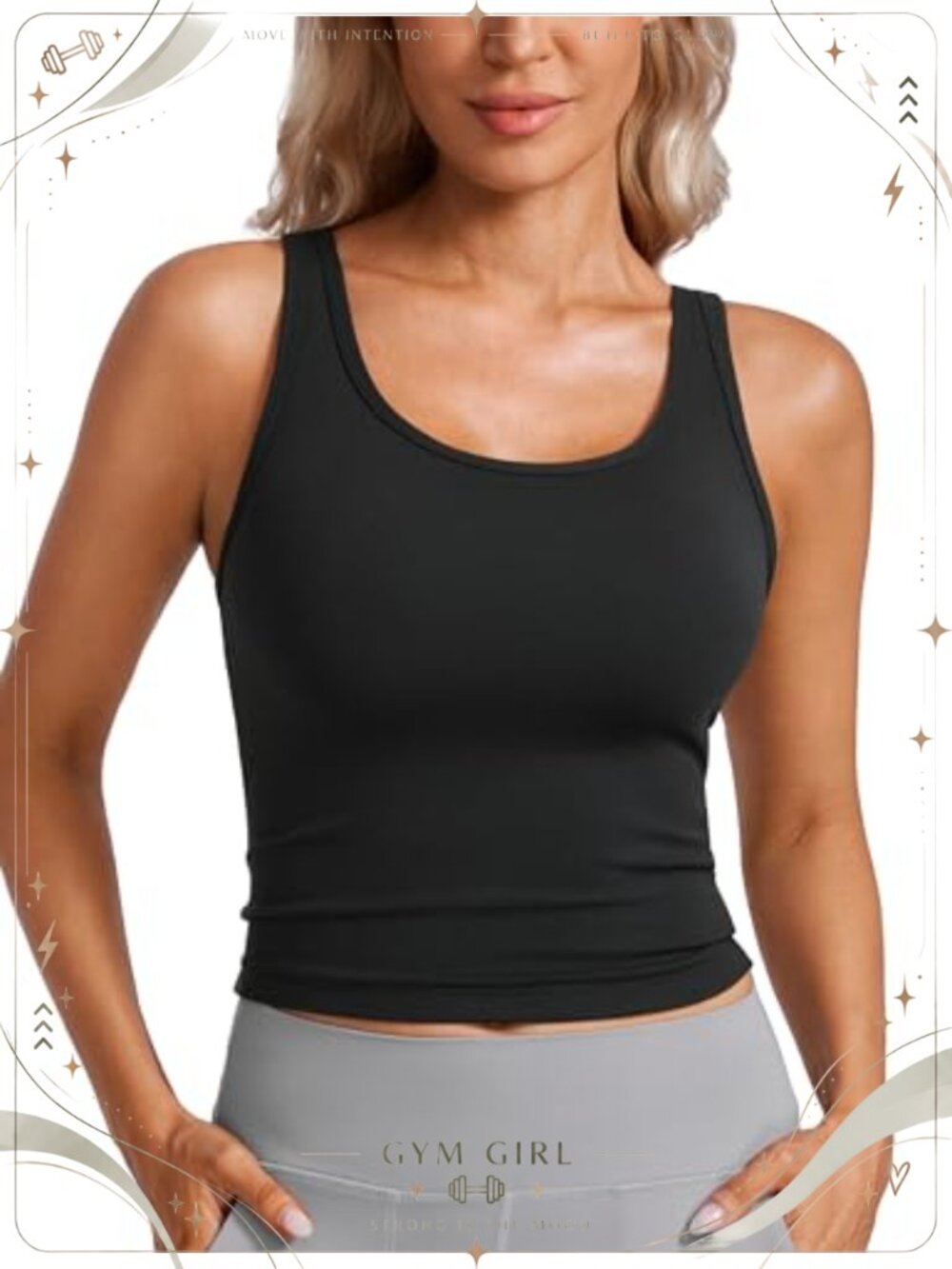 Butterluxe Double Lined Tank Top Sleek Back Sleeveless Yoga Top